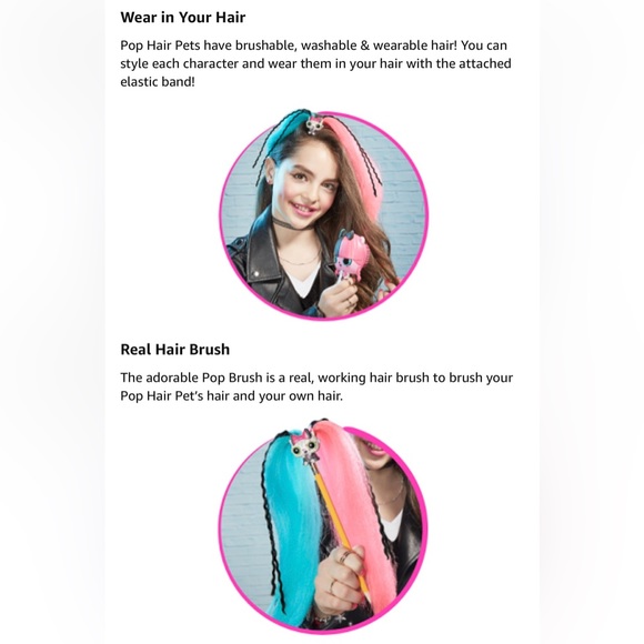 Pop Pop Hair Surprise 3-in-1 Pop Pets with Long Brushable Hair (Series 1) Rock - Picture 7 of 14